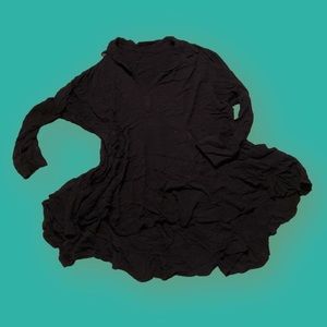 Black linen tunic top